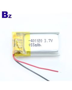 Shenzhen Best Lithium Cells Manufacturer Customize Lipo Battery for Bluetooth Smart Bracelet BZ 401120 55mAh 3.7V Li-polymer Battery with KC Certificate