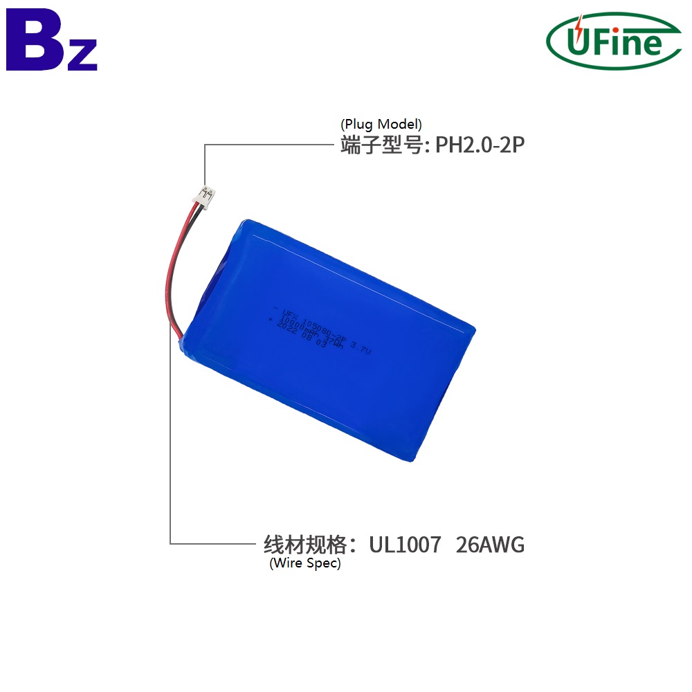 105080-2P_3.7V_10000mAh_Li-polymer_Battery_Pack-2-
