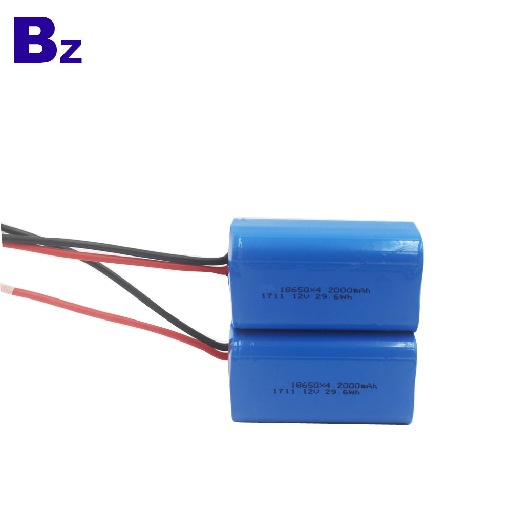 Cylindrical 18650 Battery 2000mAh 14.8V