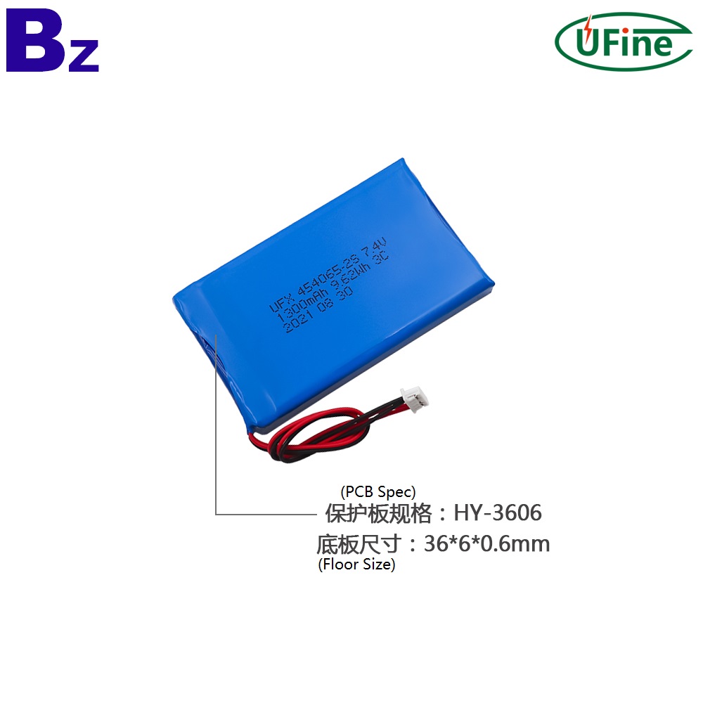 454065-1P2S_7.4V_1300mAh_3C_Rate_Li-ion_Polymer_Battery_Pack-3